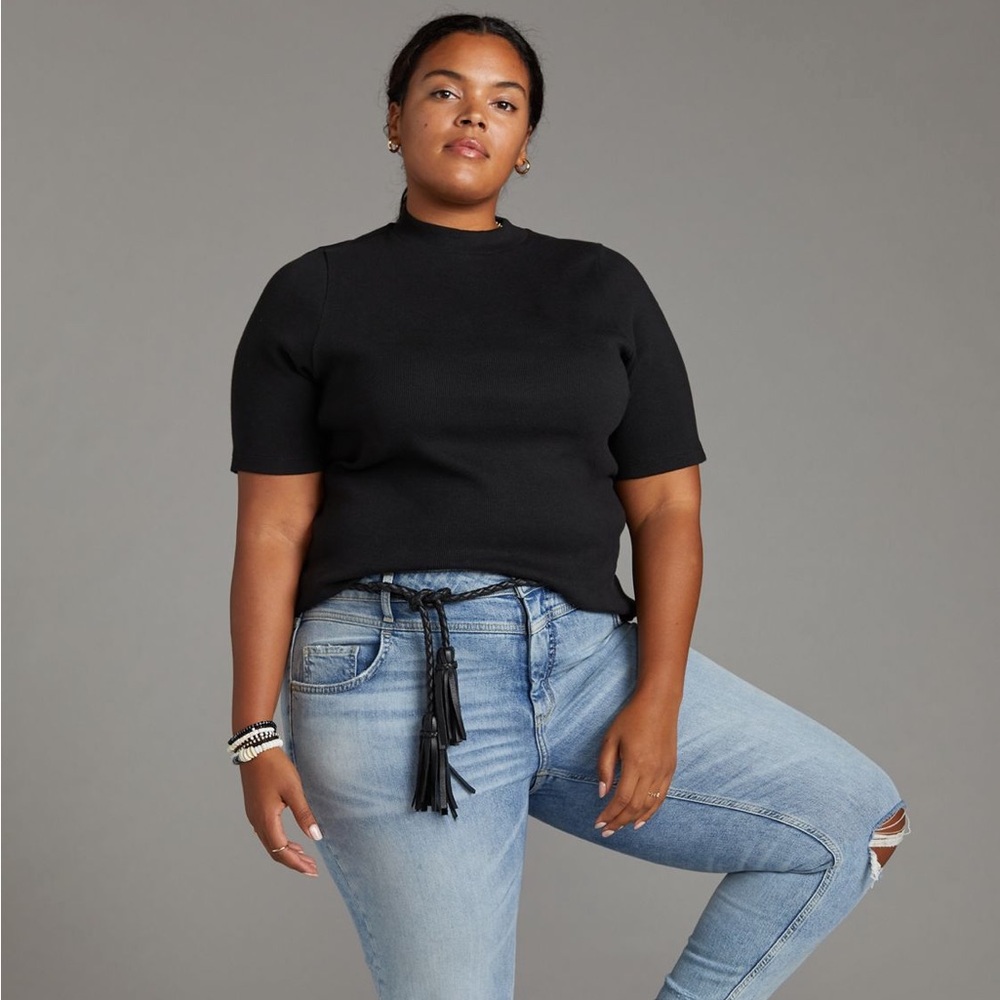 Maeve by Anthropologie Black Short Sleeve Top